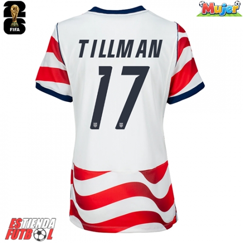 Estados Unidos Malik Tillman #17 Primera Equipación Mujer Mundial 2026 Manga Corta